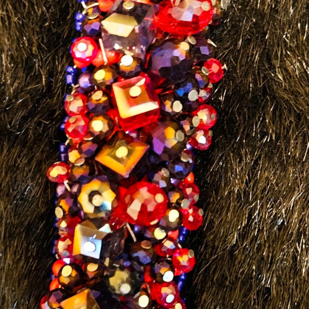 Sassy Jones Rochinda Glass Bracelet - Purple and Blue Iridescent